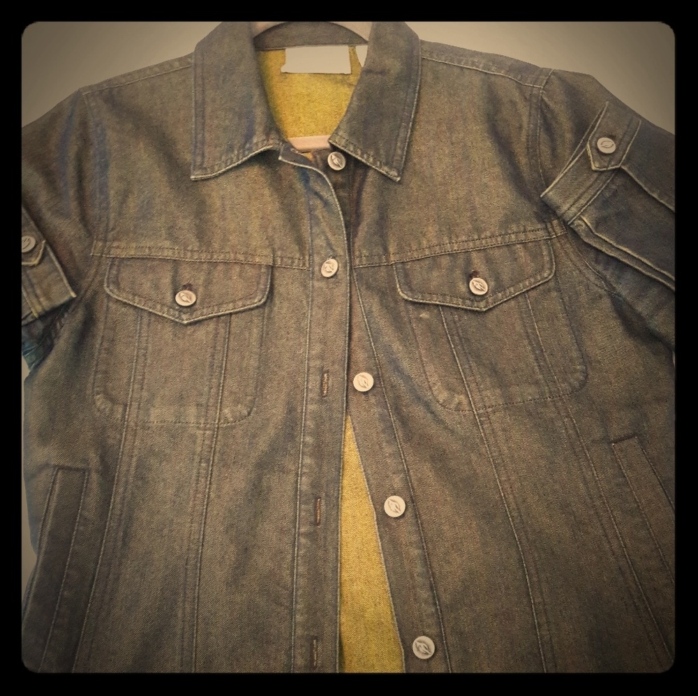 Funky iridescent jean jacket